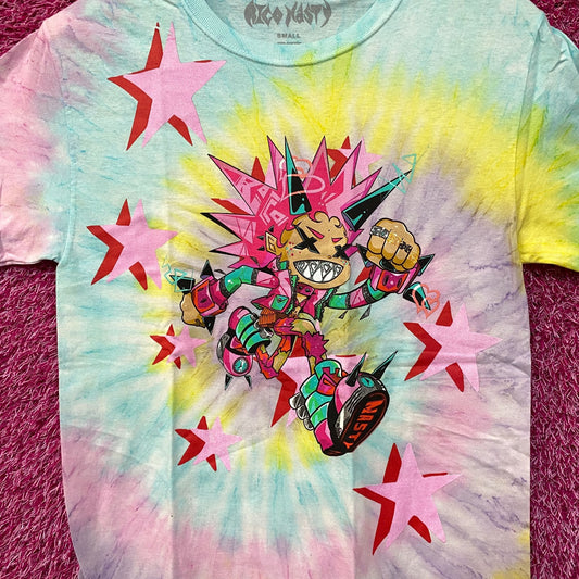 Rap Tees Rico Nasty Time Flies Animated Souncloud Rap Tie Dye size Small