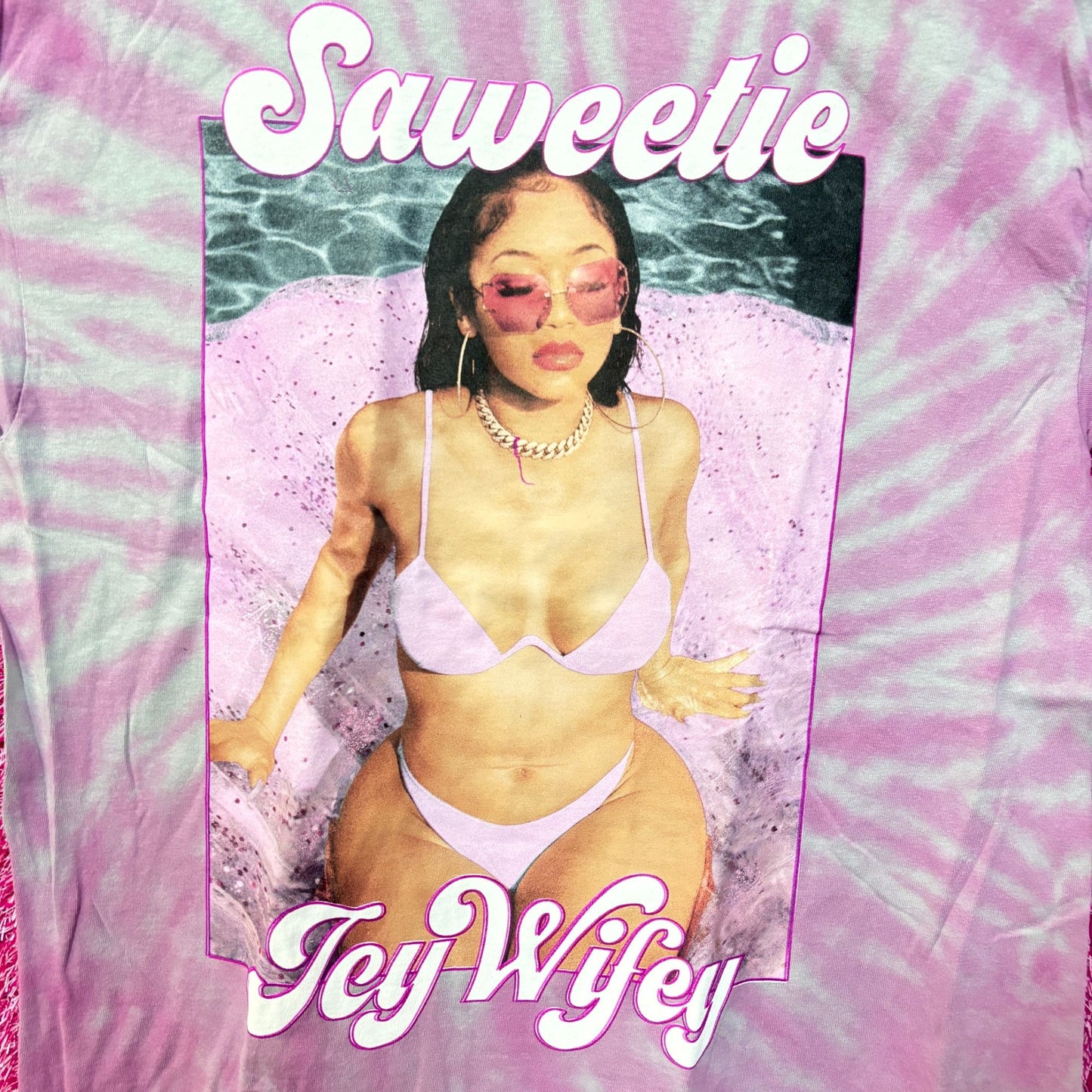 Saweetie Icy Wifey tiedye rap tee size Large