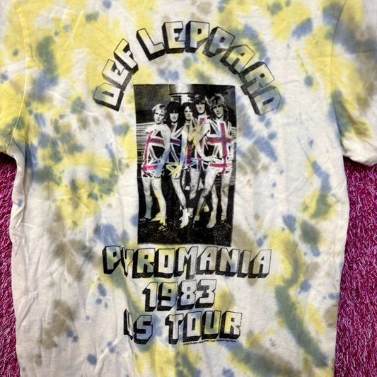 Def Leppard Pyromania 1983 US Tour Heavy Metal Tie Dye S