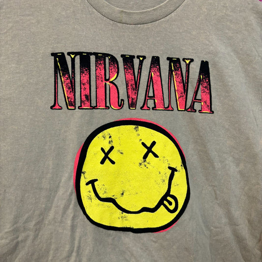 Nirvana Nevermind Tour Dead Eyes Smiley Promo Grunge Tee XL