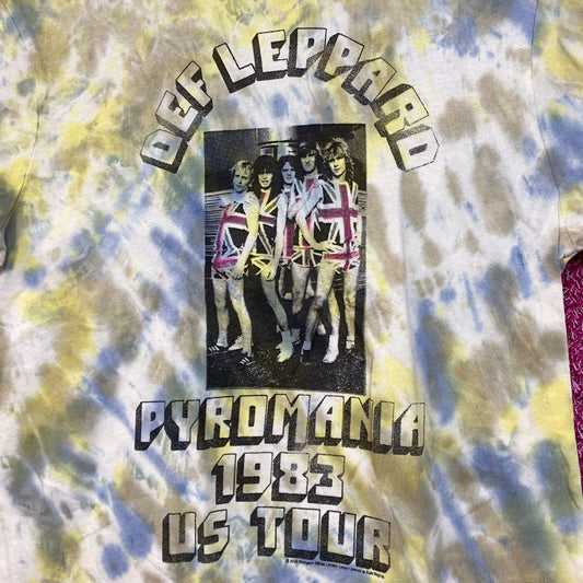 Def Leppard Pyromania 1983 US Tour Tie Dye Tshirt size Small