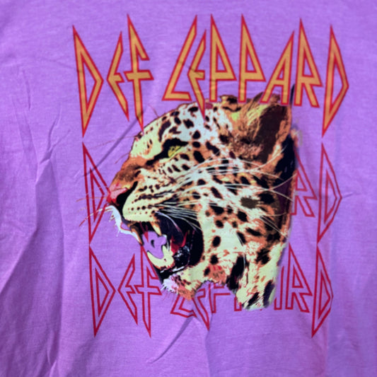 Def Leppard Animal Realistic Leopard Heavy Metal Band Tee M