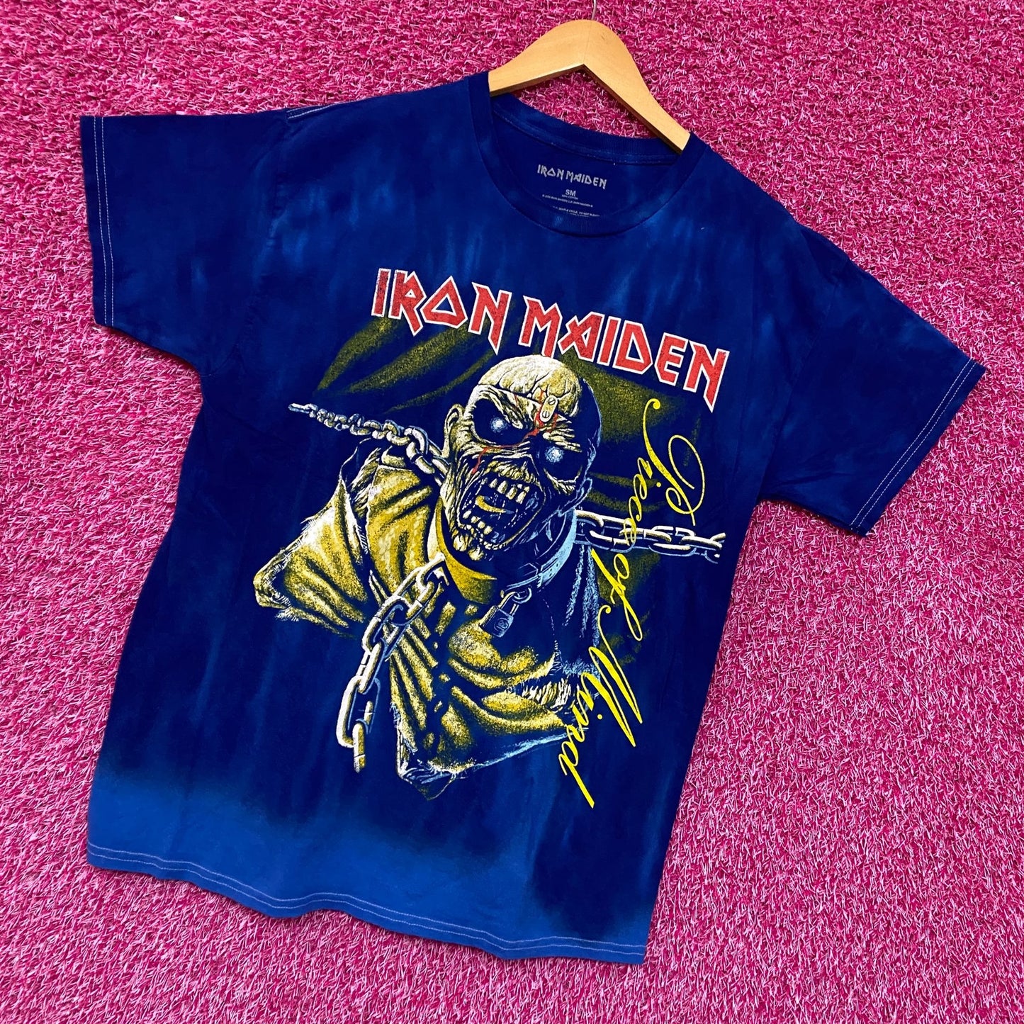 Iron Maiden Piece of Mind Oversized Tie Dye Tshirt size Small