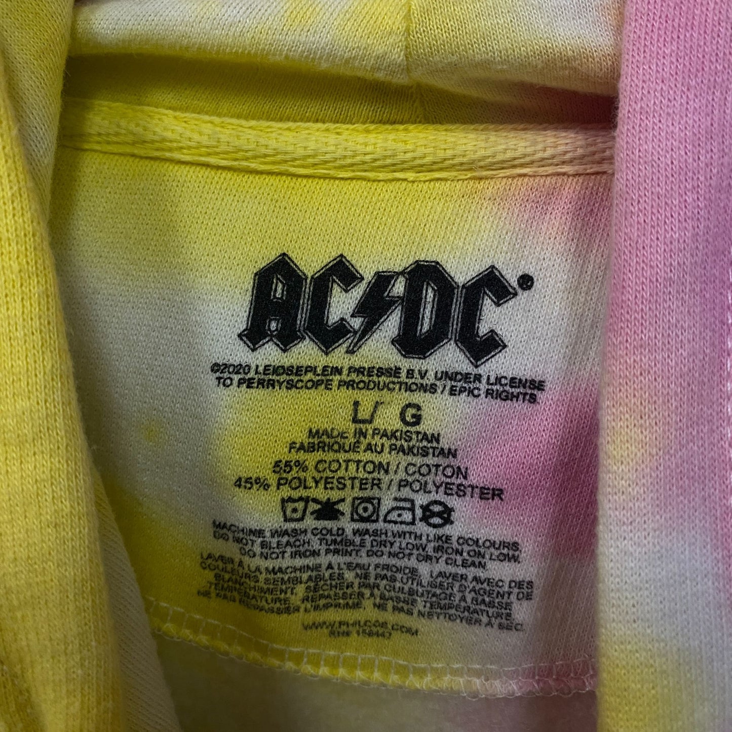 AC/DC Highway to Hell Album Rock Band Tie Dye Hoodie XL