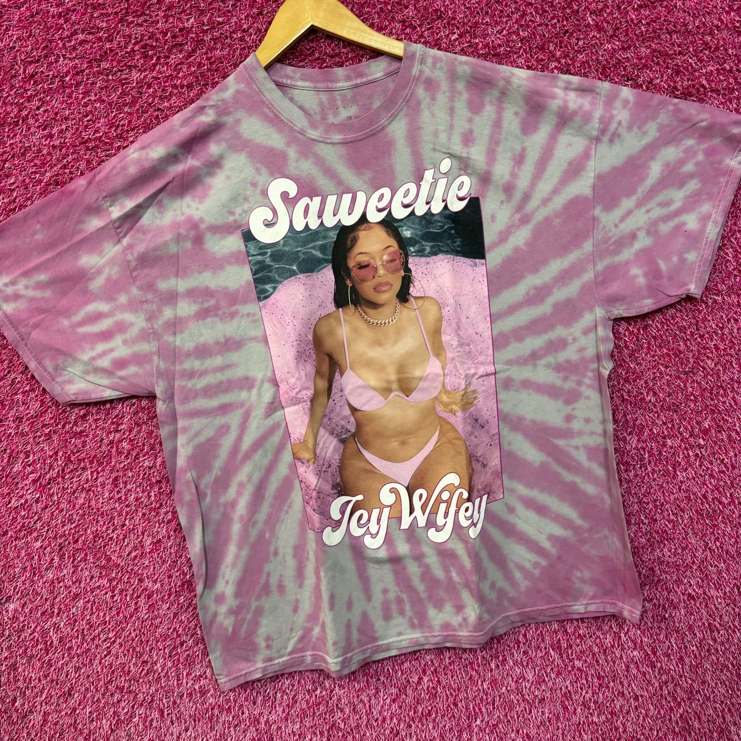 Saweetie Icy Wifey High Maintenance Oversized Rap Tie Dye 1X