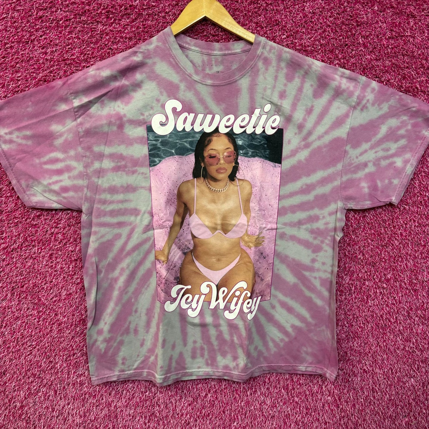 Saweetie Icy Wifey High Maintenance Oversized Rap Tie Dye 1X