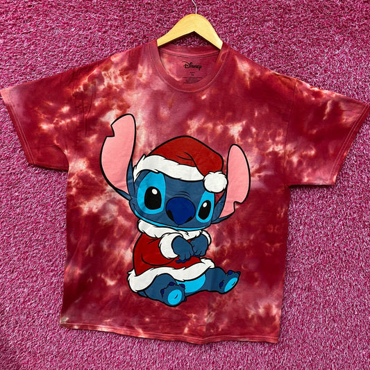 Disney Lilo & Stitch Christmas Santa Clause Stitch Tie Dye T-Shirt 1X