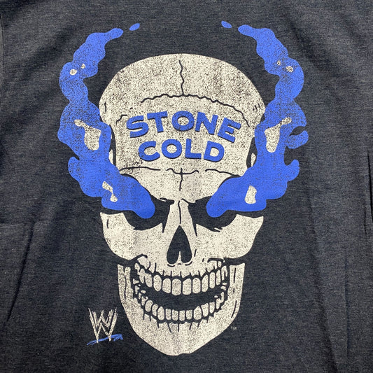 WWE Stone Cold Steve Austin Skull Graphic Design T-Shirt Medium