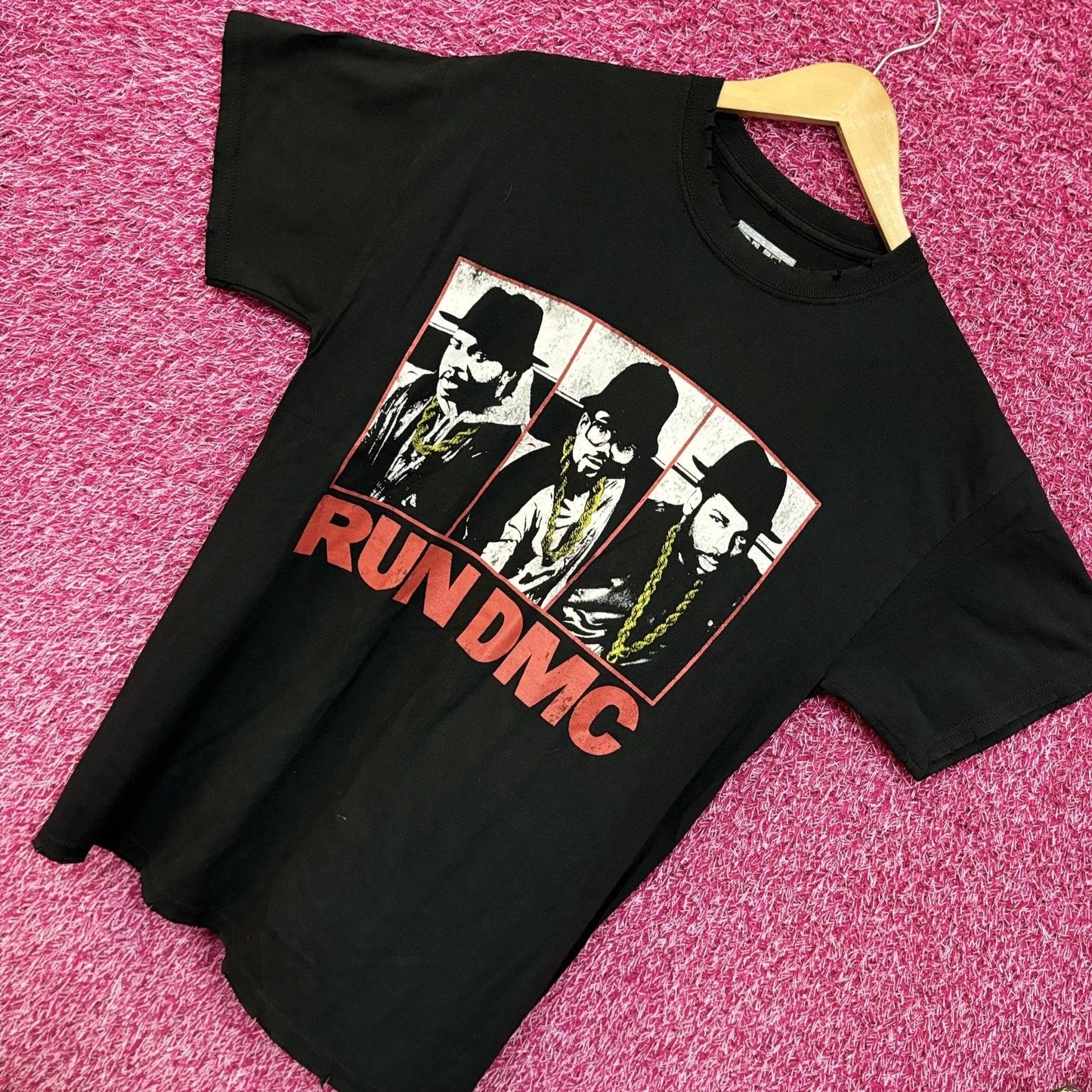 Run DMC Gold Donkey Ropes Raising Hell Rap Tee Small