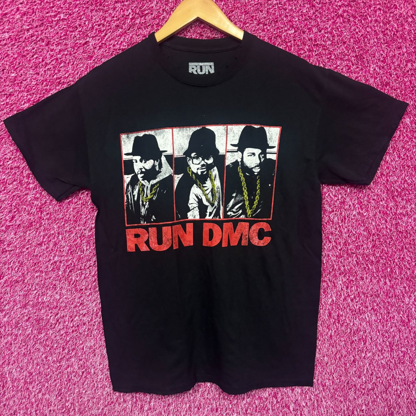 Run DMC Gold Donkey Ropes Raising Hell Distressed Rap Tee S