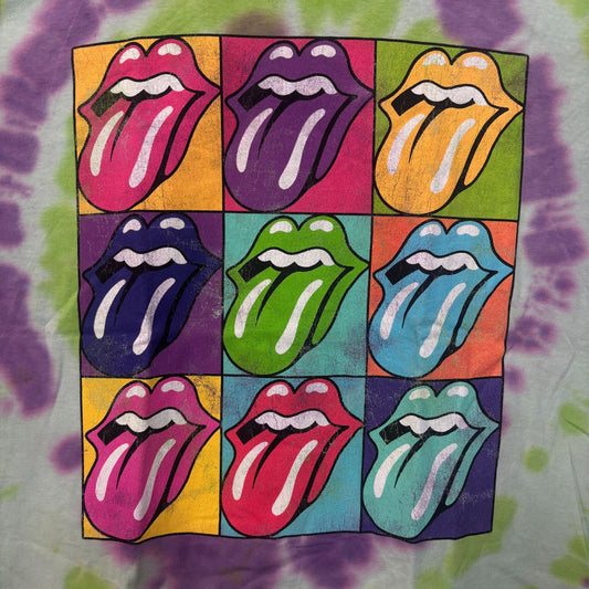 The Rolling Stones Hot Lips Pop Art Oversized Rock Tie Dye M