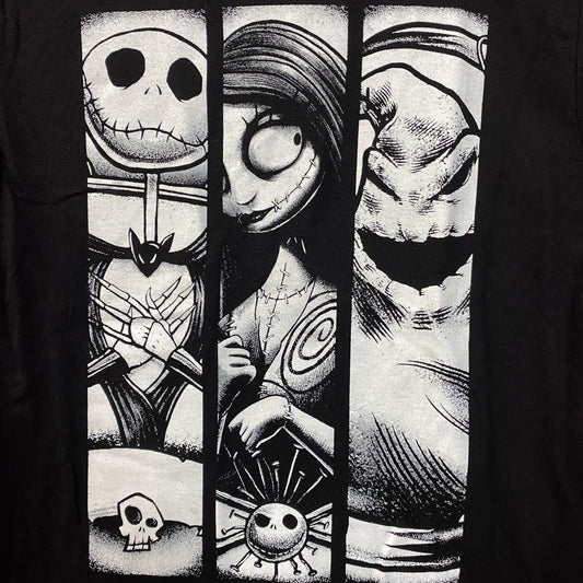 Disney The Nightmare Before Christmas Jack, Sally, and Oogie Boogie Grid T-Shirt Small