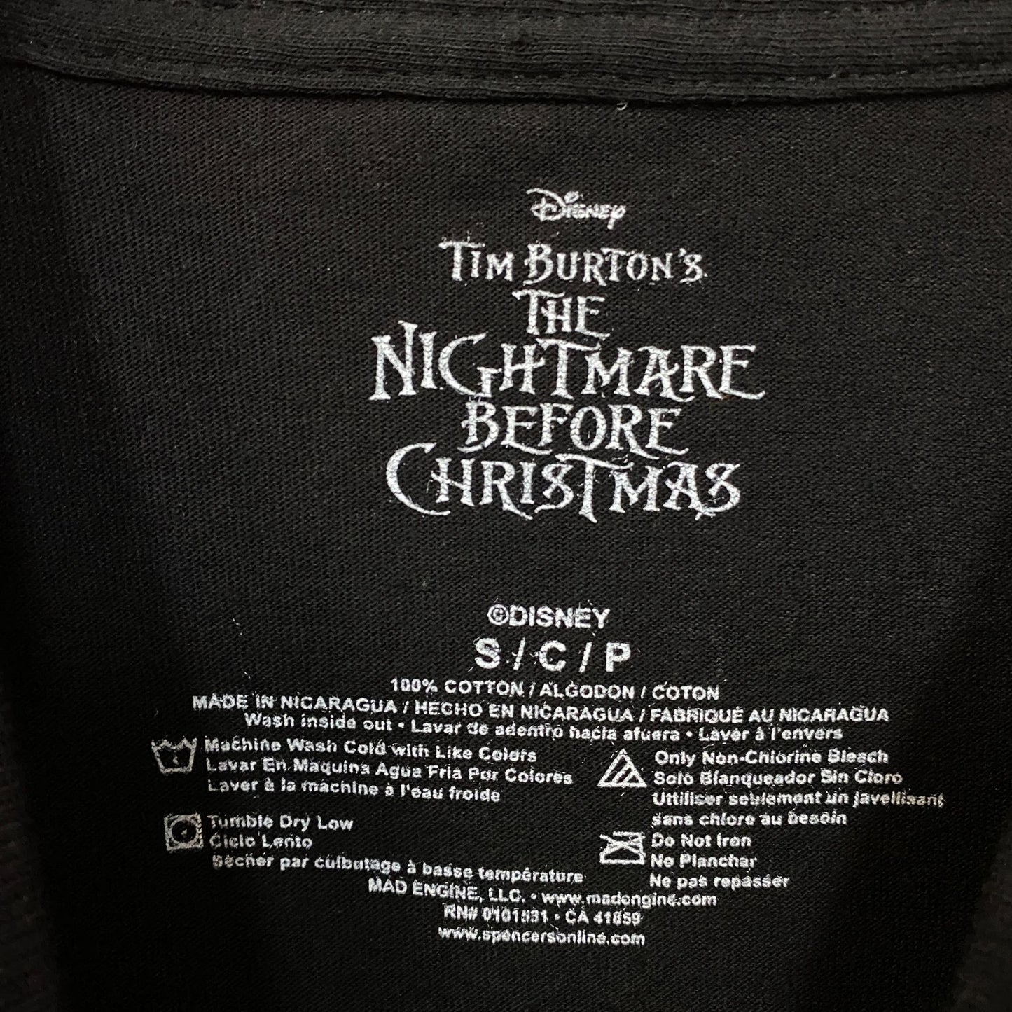 Disney The Nightmare Before Christmas Jack, Sally, and Oogie Boogie Grid T-Shirt Small