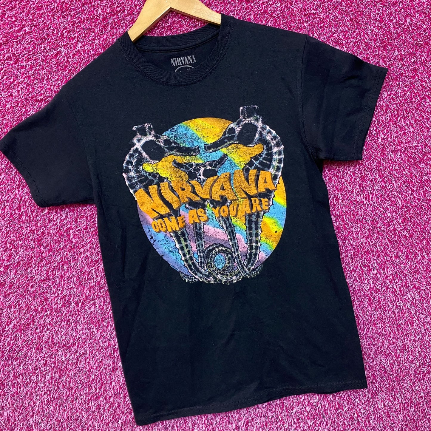 Nirvana Come as You Are Nevermind Seahorse Grunge Tee S