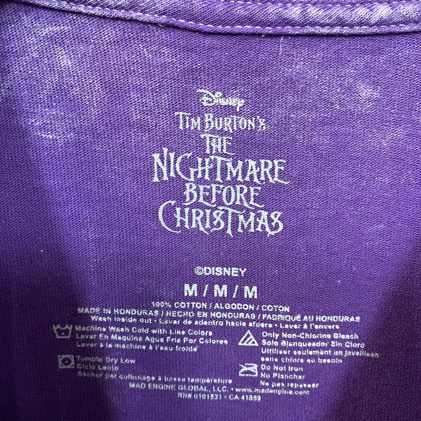 The Nightmare Before Christmas Jack Skellington Sun T-Shirt Medium