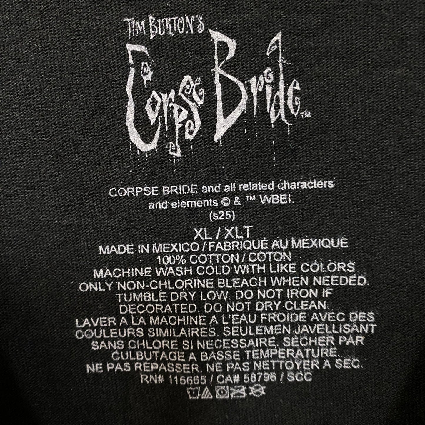 Tim Burton's Corpse Bride "Can the Dead Marry the Living?" Graphic T-Shirt XL