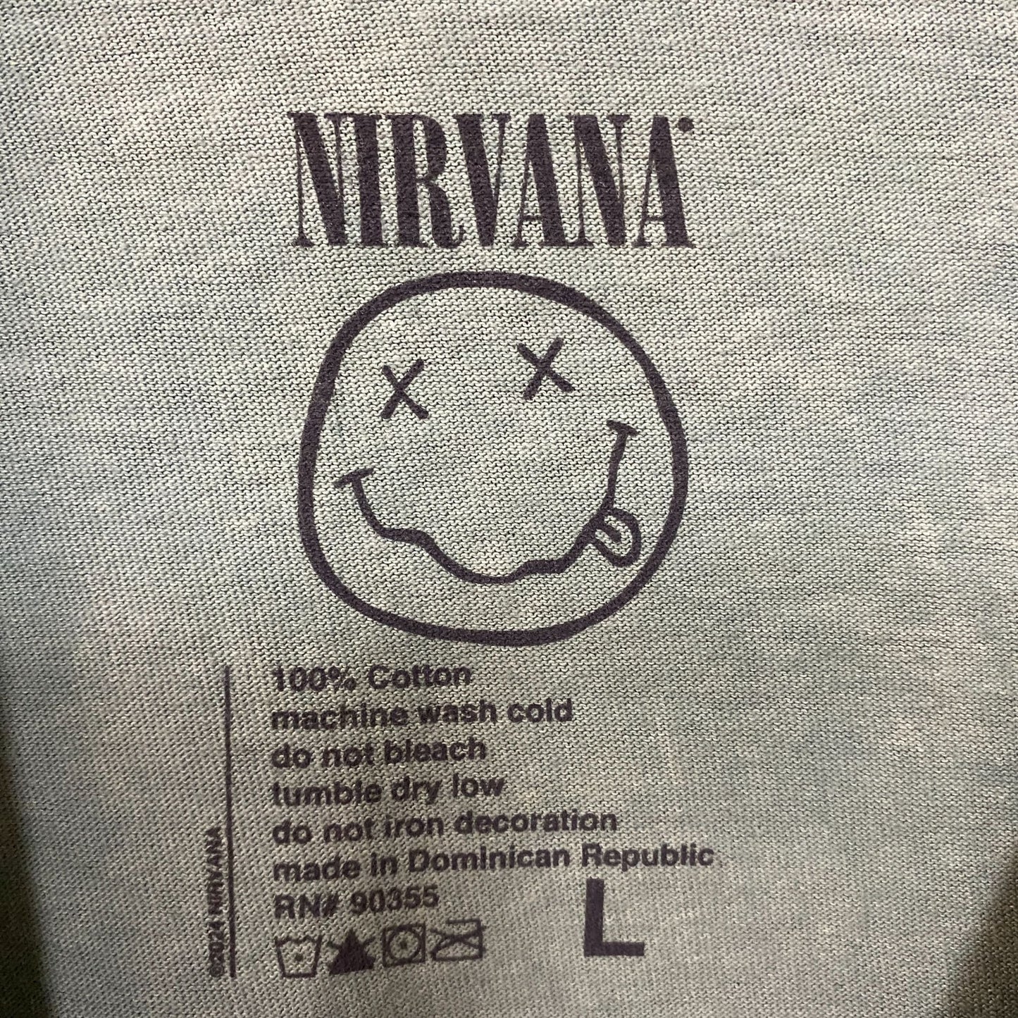 Nirvana Nevermind Smiley Face tshirt size large