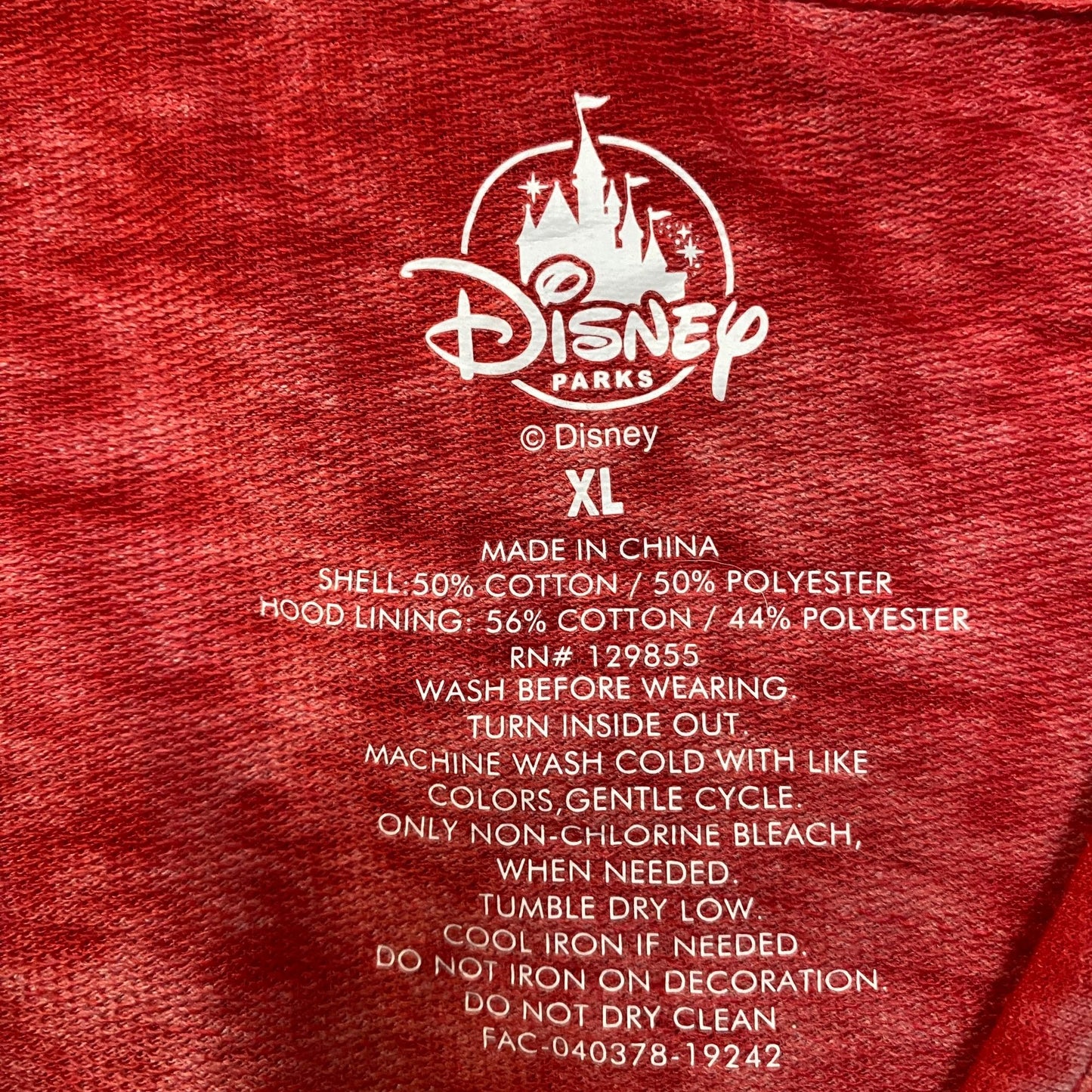 Disney Parks Red Mickey Mouse Hoodie XL