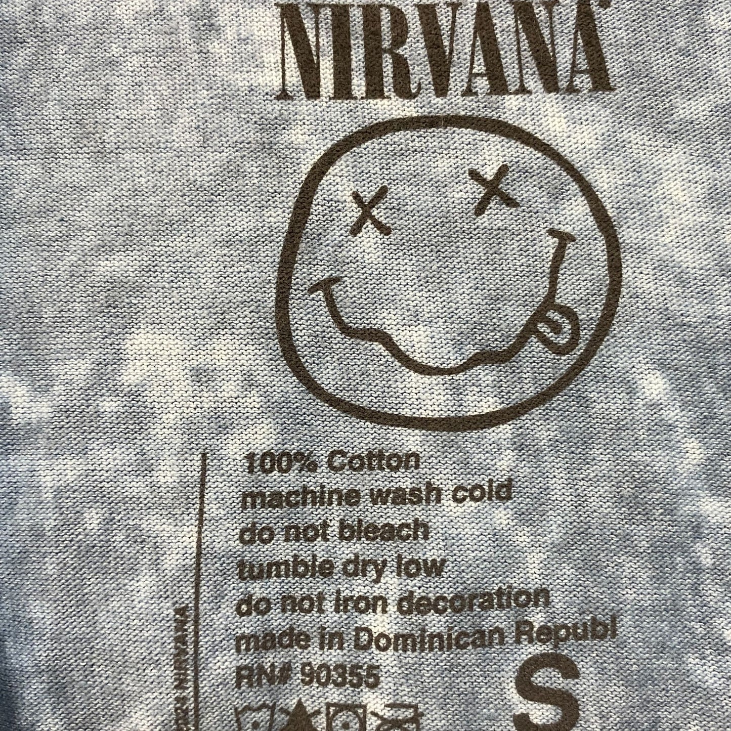 Nirvana Nevermind Tour Dead Eye Smiley Grunge Band Tee S