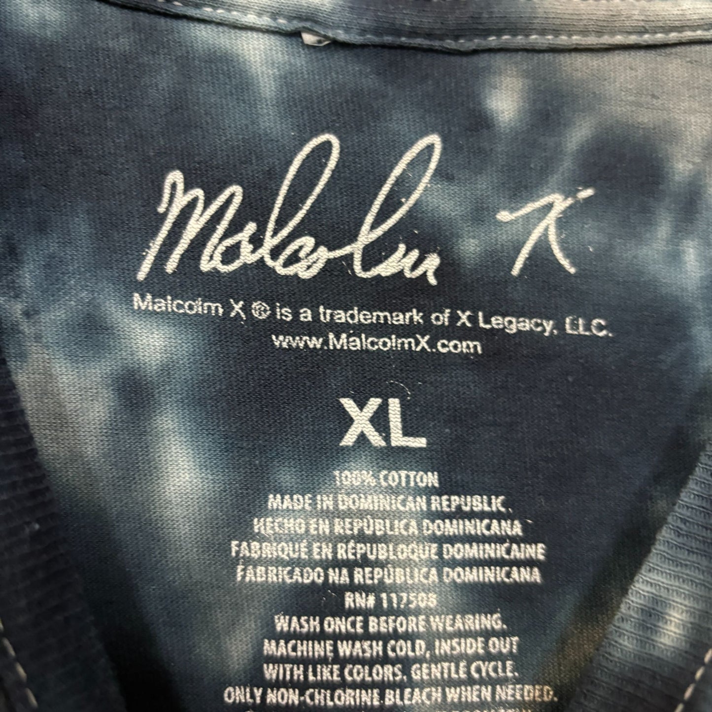 Malcom X By Any Means Necessary Tie dye Tshirt size Xl