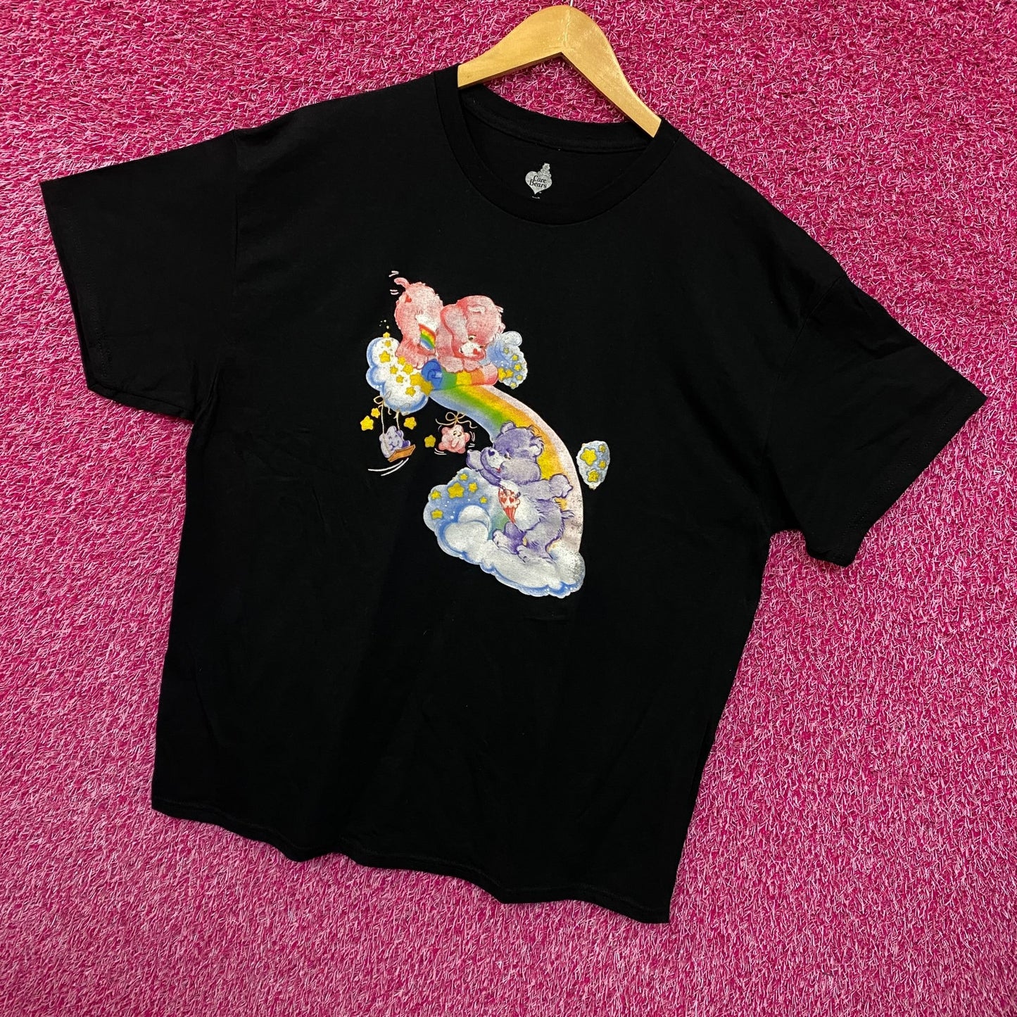 Care Bears Rainbow Rescue Cheer Bear Share Bear Movie Tee L