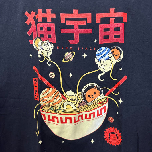 Neko Space Ramen Cats Threadless Pop Art Kawaii Anime Tee L