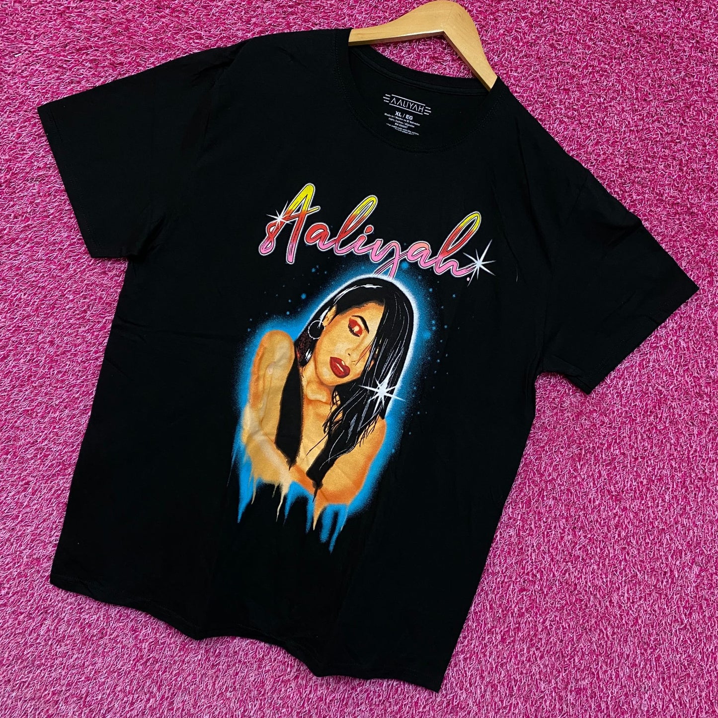 Aaliyah Airbrush Queen of Urban Pop Self-titled Album Tee XL