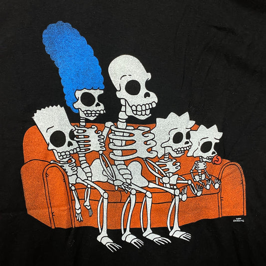 The Simpsons Skeleton Family on Couch T-Shirt Small