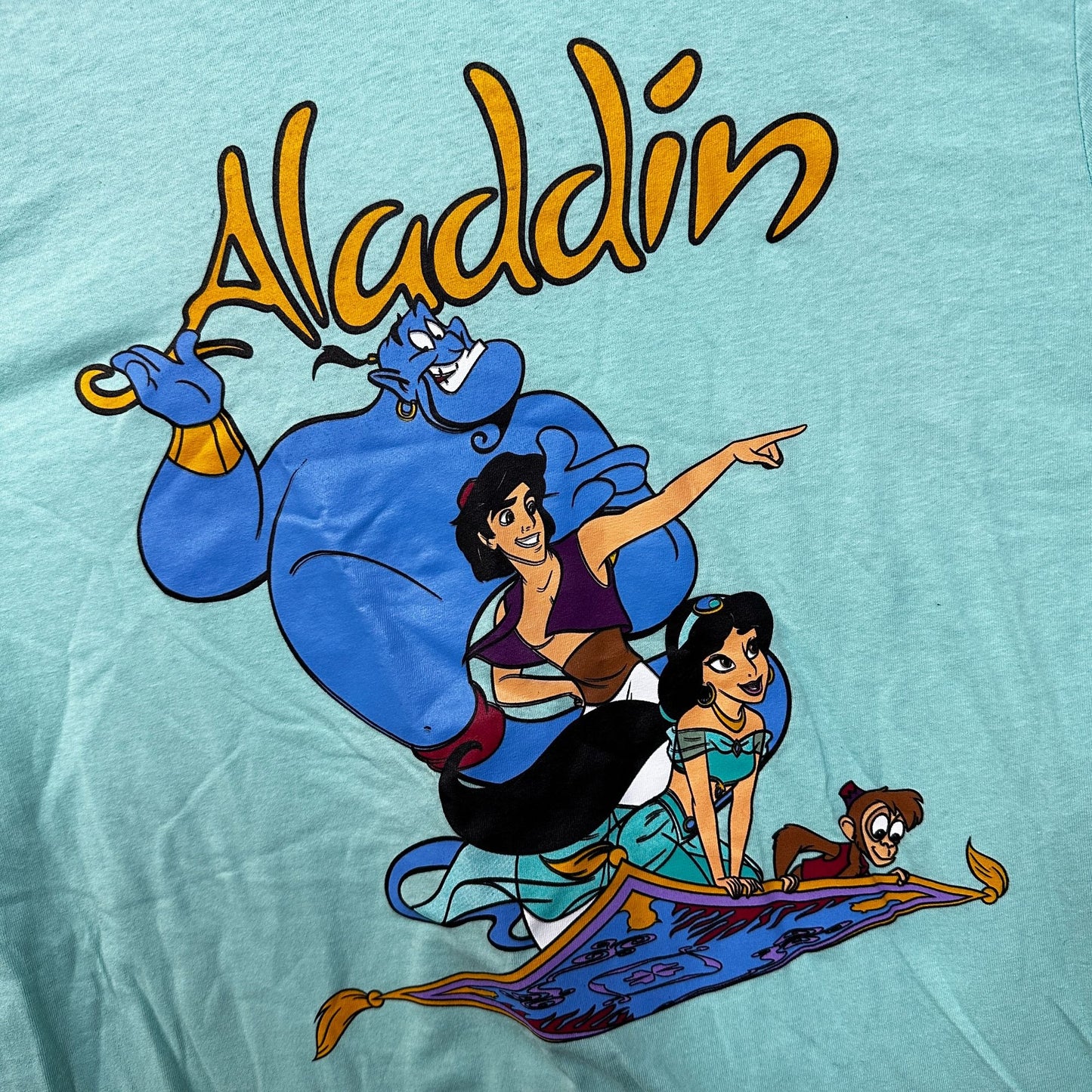 Aladdin Genie Princess Jasmine Apu Magic Carpet Disney Tee L