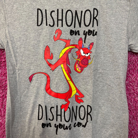 Disney Mulan Mushu Dishonor On Your Cow Disney Movie Classic T-Shirt Small