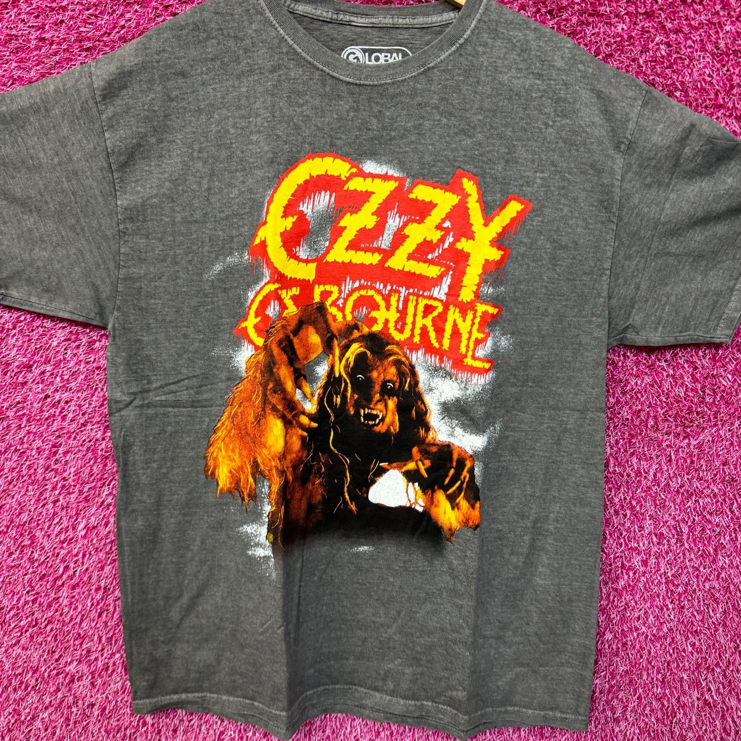 Ozzy Osborne Bark at the Moon Art Oversized Metal Band Tee M