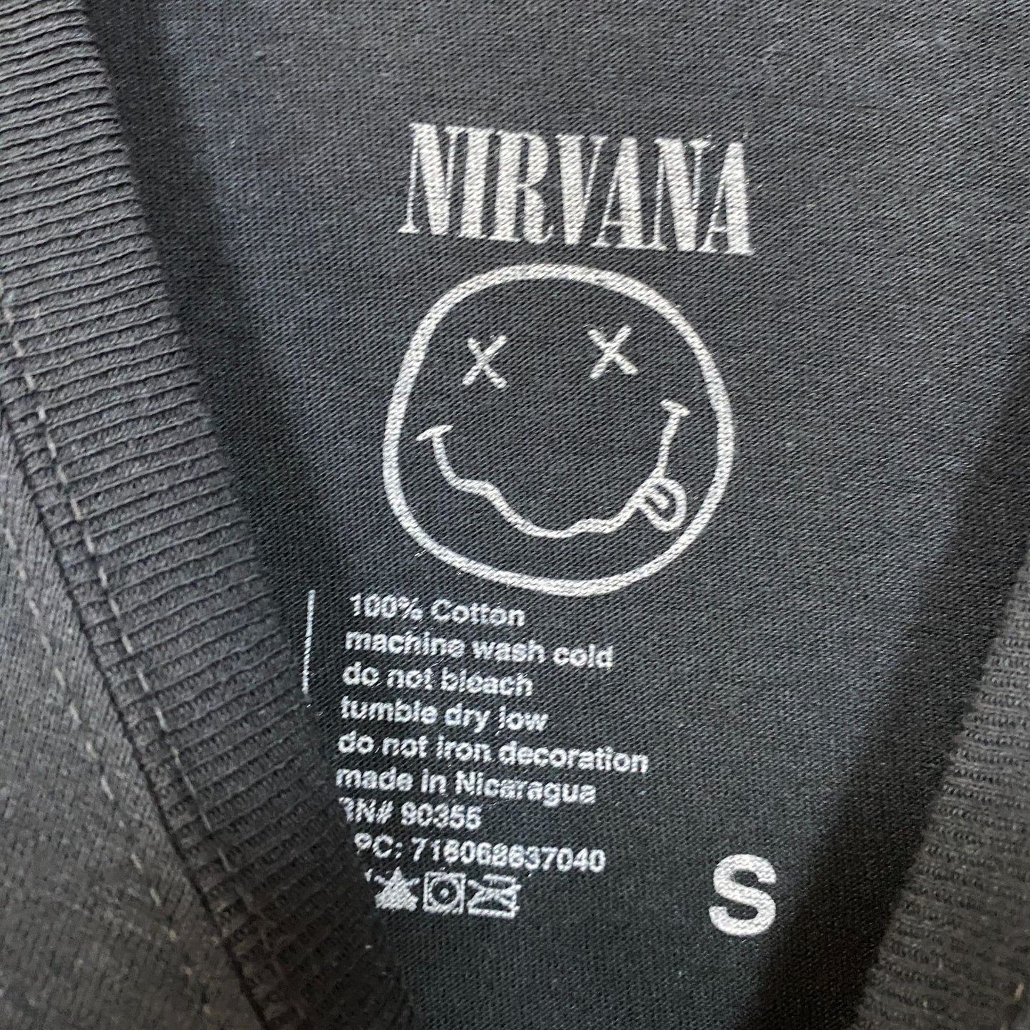 Nirvana Nevermind Smiley Promo Grunge Rock Tee S