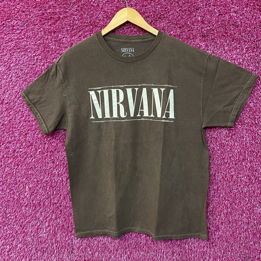 Nirvana Nevermind Smiley Logo Grunge T-Shirt Large