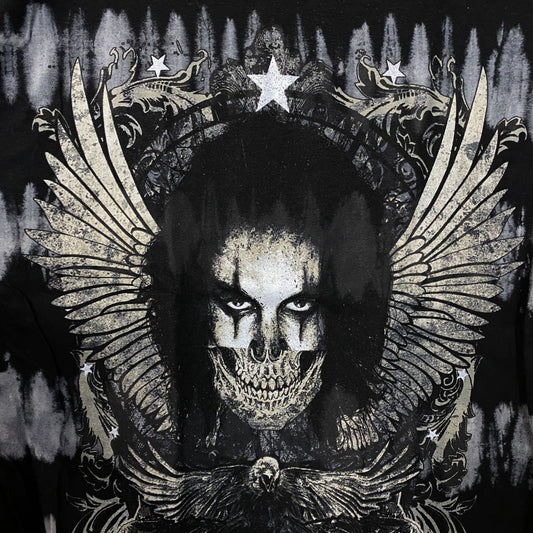 The Crow Winged Skull Face Tie-Dye T-Shirt Medium