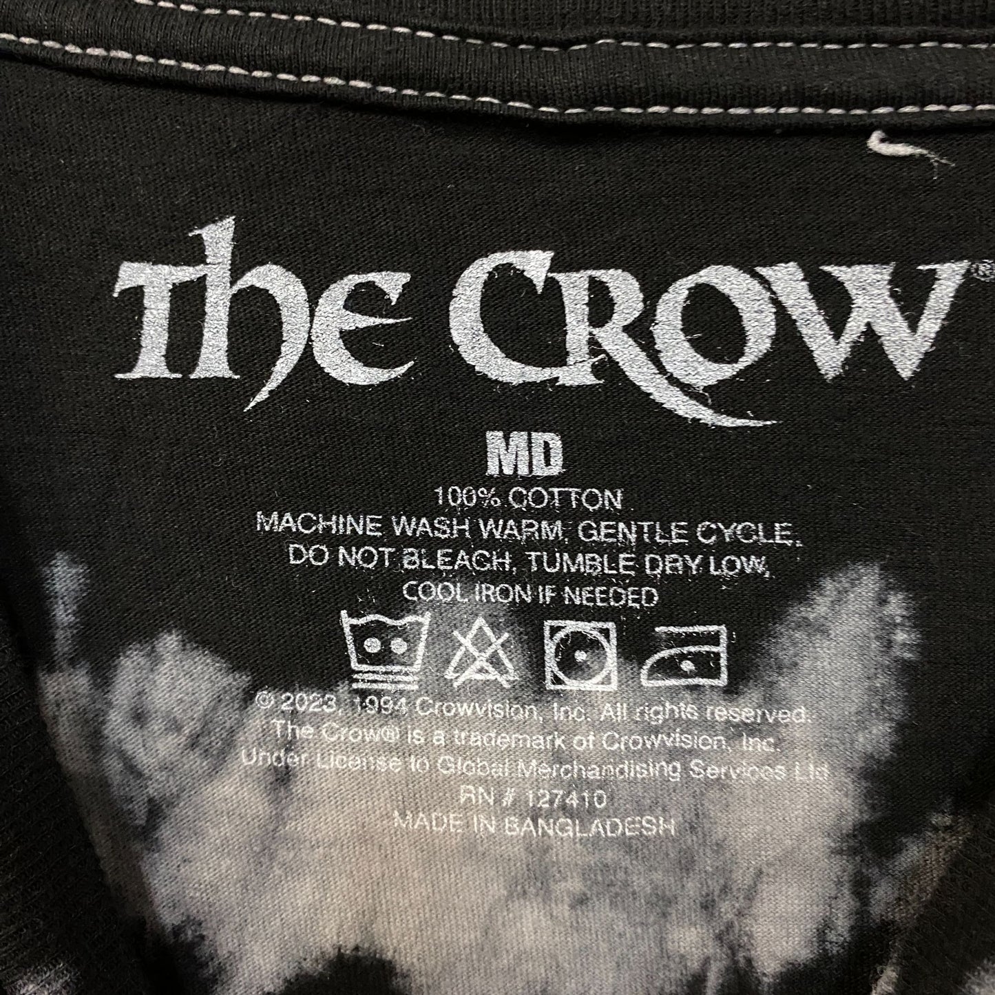 The Crow Winged Skull Face Tie-Dye T-Shirt Medium