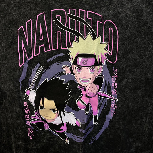 Naruto Chibi Style Mineral Wash Anime Tshirt size Extra Large