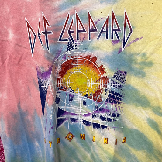 Def Leppard Pyromania Tie Dye Tshirt Size Medium