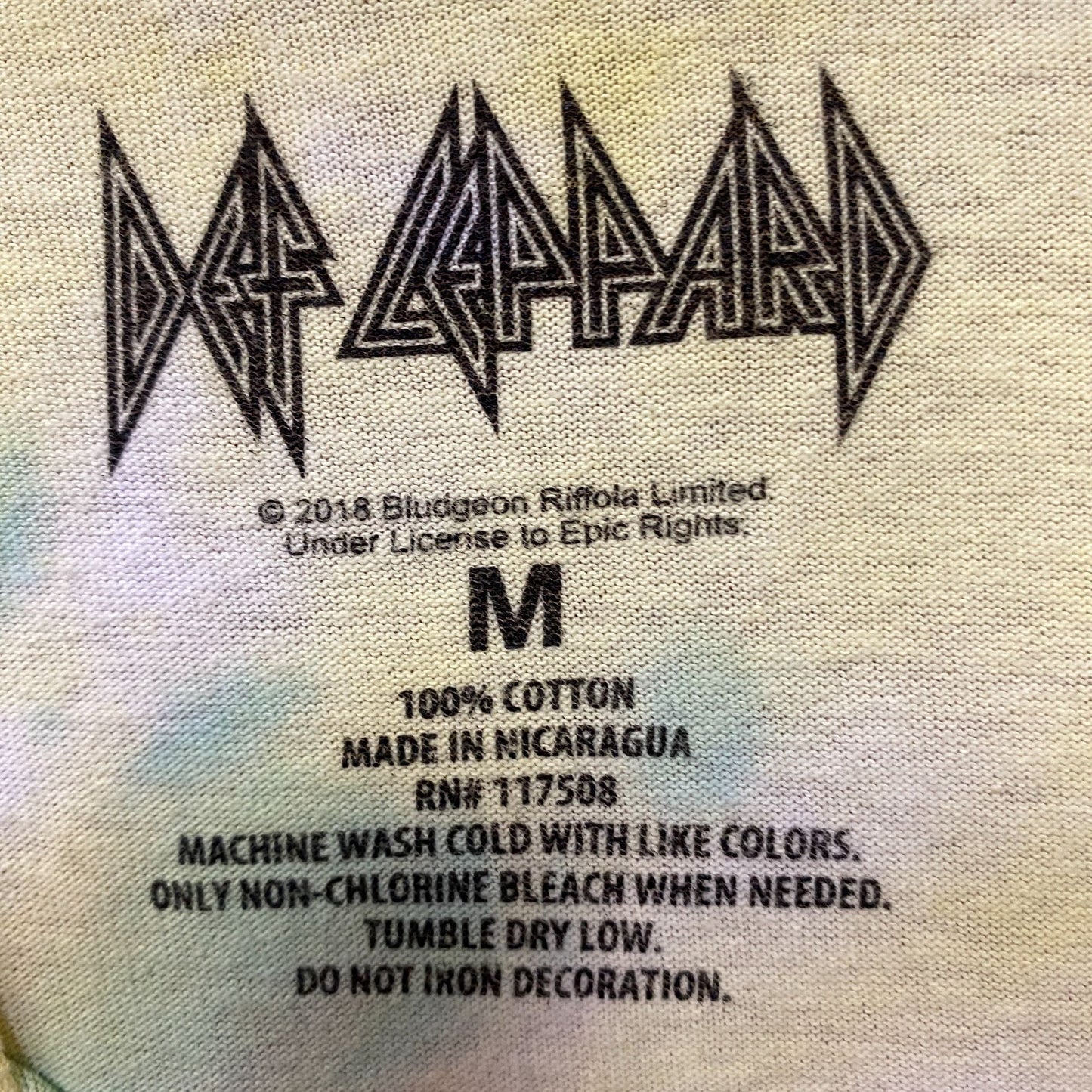 Def Leppard Pyromania Tie Dye Tshirt Size Medium