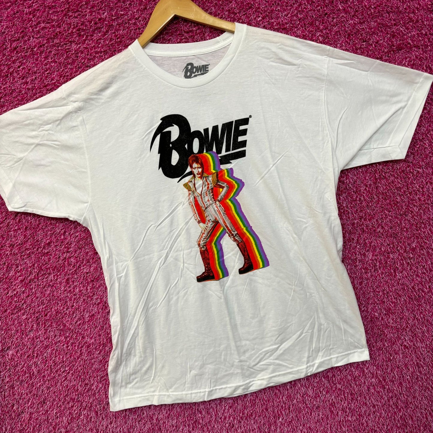 David Bowie Ziggy Stardust Rainbow Starman Rock Tee XL