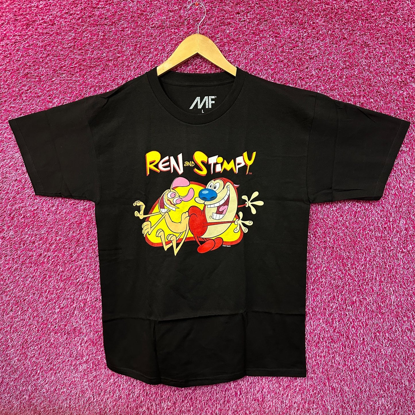 Ren and Stimpy Butt Buddy Animated Series Nickelodeon Tee L