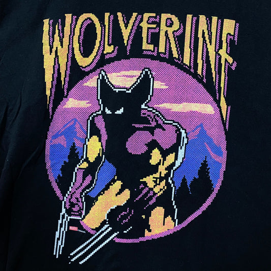 Marvel Wolverine X-Men Video Game Start Screen Retro T-Shirt Large