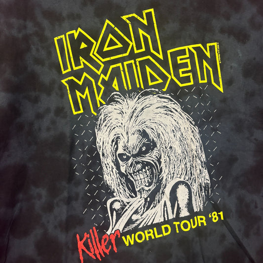 Iron Maiden 1981 Killer World Tour Oversized Metal Tie Dye M