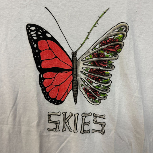 Lil Skies Shelby Butterfly Skeleton Wing Roses Emo Rap Tee M
