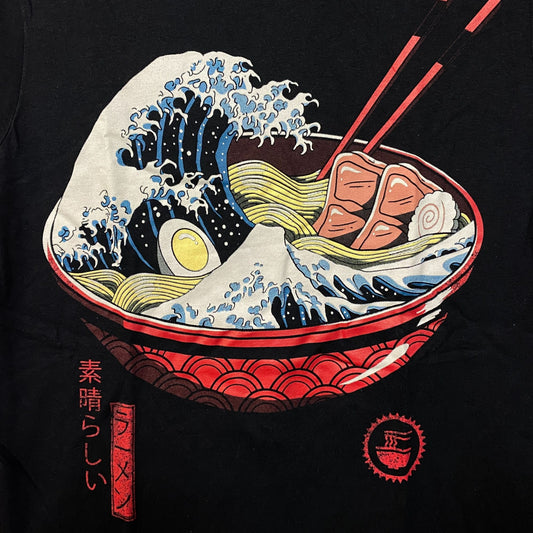Threadless The Great Ramen Monster Wave of Kanagawa T-Shirt Small
