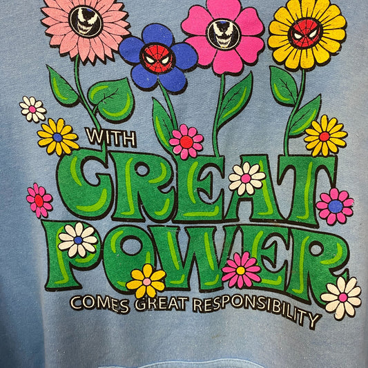 Marvel's Spiderman With Great Power flower hoodie size SM