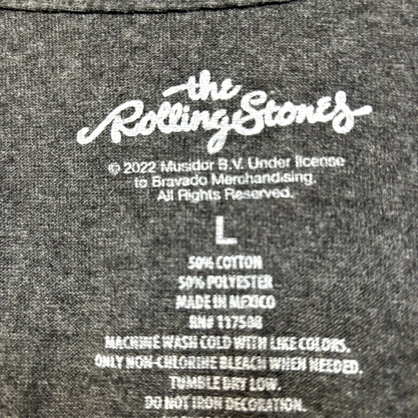 The Rolling Stones Multi Spell-Out Pop Art Hot Lips Rock Tee L