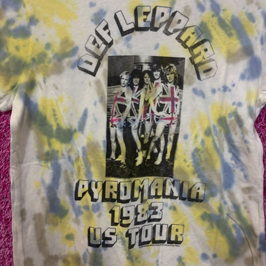 Def Leppard Pyromania 1983 US Tour Heavy Metal Tie Dye XS