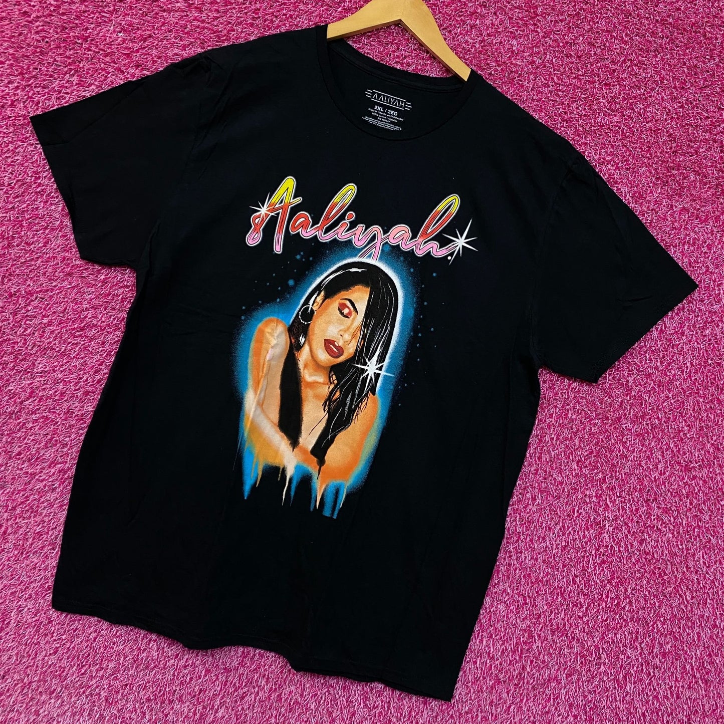 Aaliyah Airbrush Queen of Urban Pop Self-titled Album Tee 2X