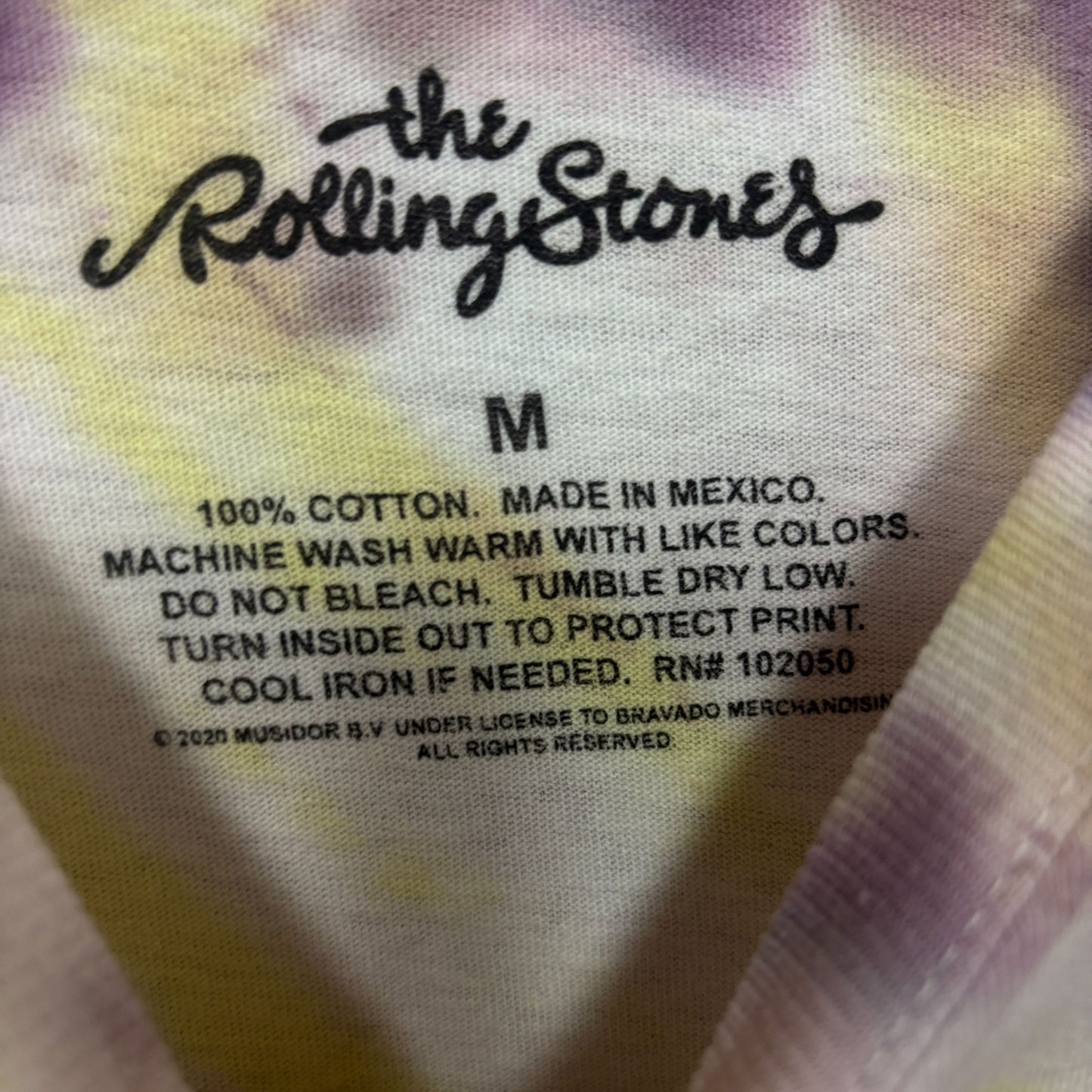 The Rolling Stones Hot Lips Womens Tie Dye Boyfriend Top M