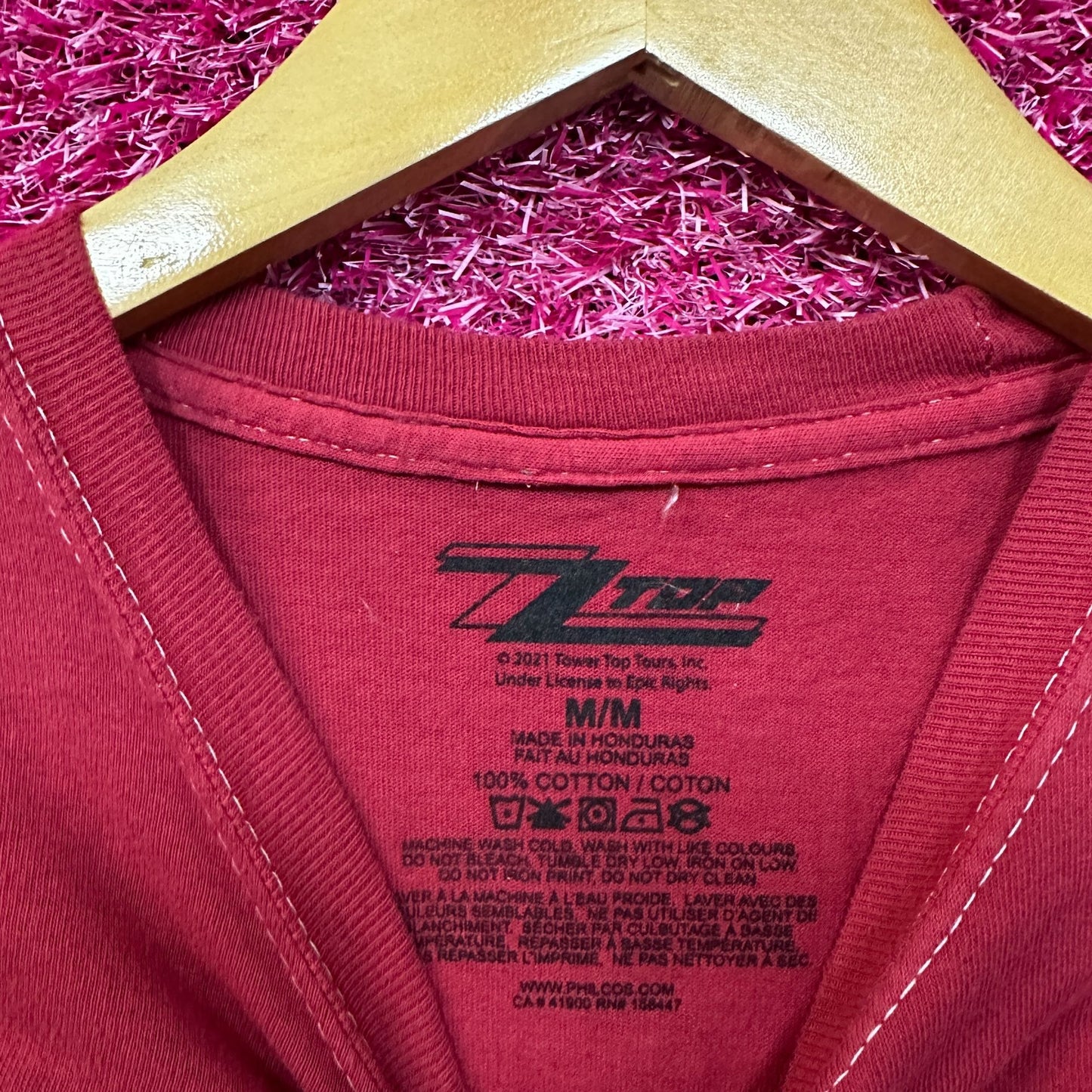 ZZTop Three Hombres album Red Long Sleeve Tshirt size Med